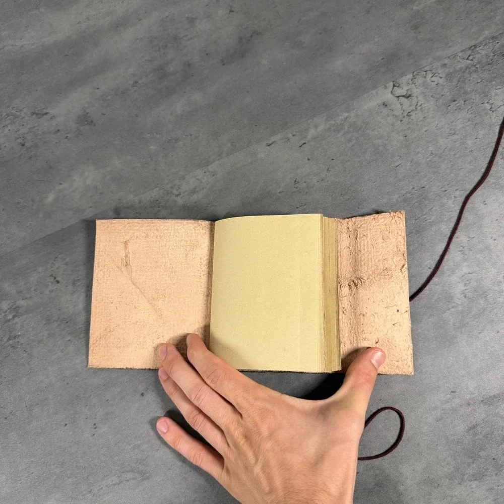 Handmade Leather Journal Unisex Brown Embossed Tie Wrap Refillable Diary Sketch